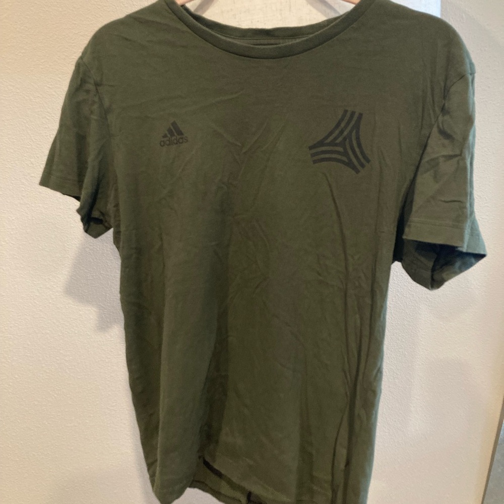Adidas Green Short Sleeve Tee with Geometric Logo